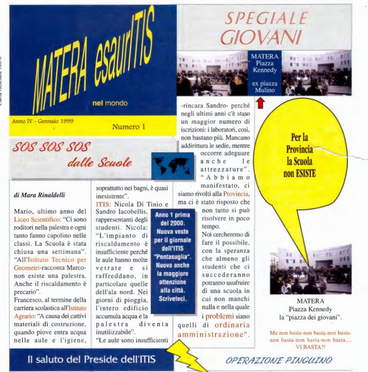 EsaurITIS: giornalino degli studenti dell'ITIS Pentasuglia di Matera.